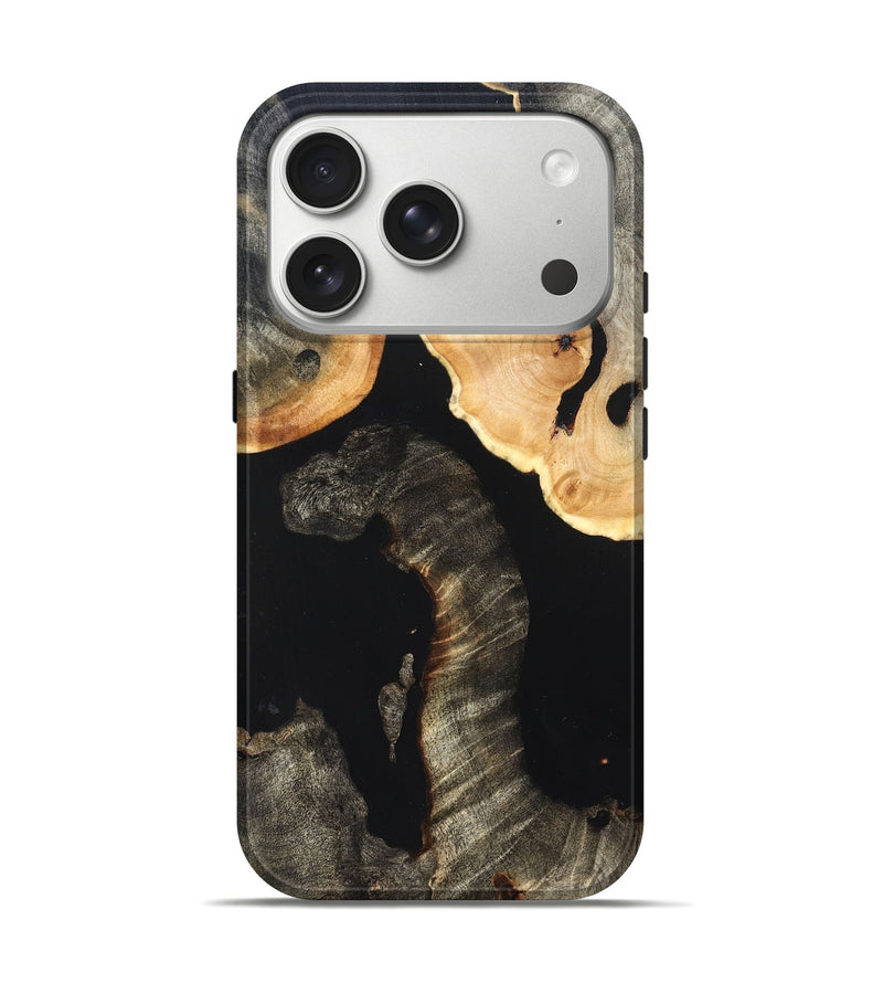 iPhone 17 Pro Wood Live Edge Phone Case - Nannie (Pure Black, 823418)