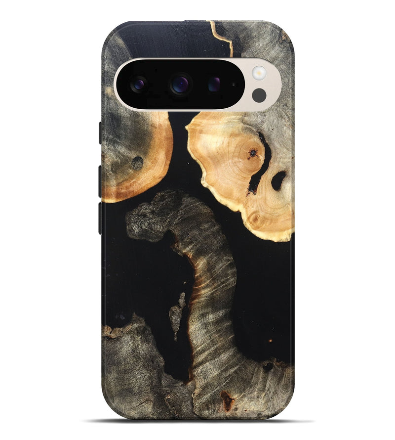 Pixel 10 Pro XL Wood Live Edge Phone Case - Nannie (Pure Black, 823418)