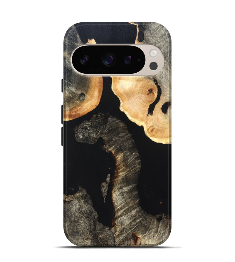 Pixel 9 Pro Wood Live Edge Phone Case - Nannie (Pure Black, 823418)