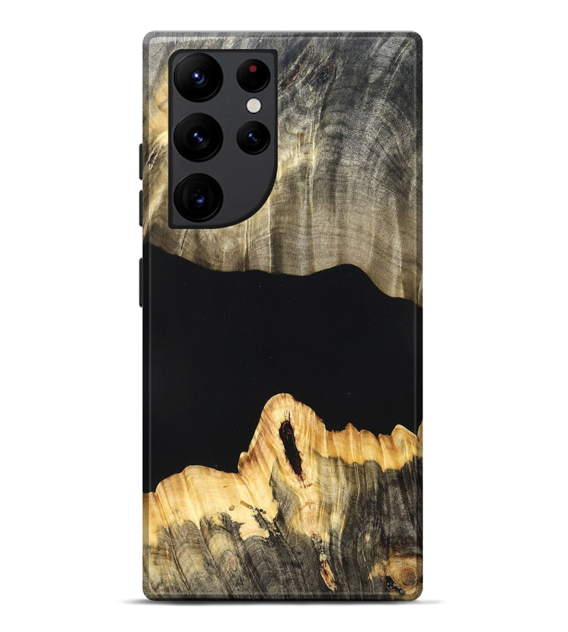 Galaxy S22 Ultra Wood Live Edge Phone Case - Mariela (Pure Black, 823419)