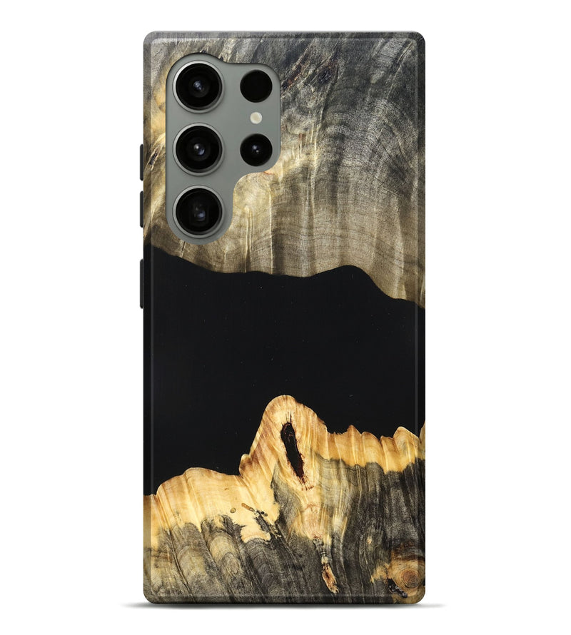 Galaxy S24 Ultra Wood Live Edge Phone Case - Mariela (Pure Black, 823419)