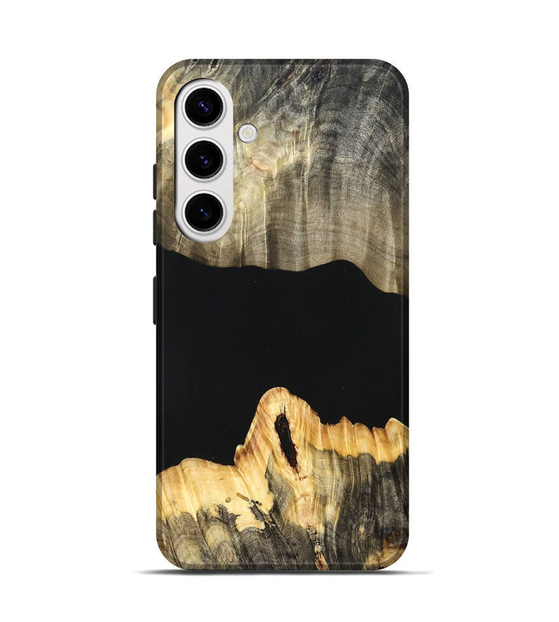 Galaxy S25 Wood Live Edge Phone Case - Mariela (Pure Black, 823419)