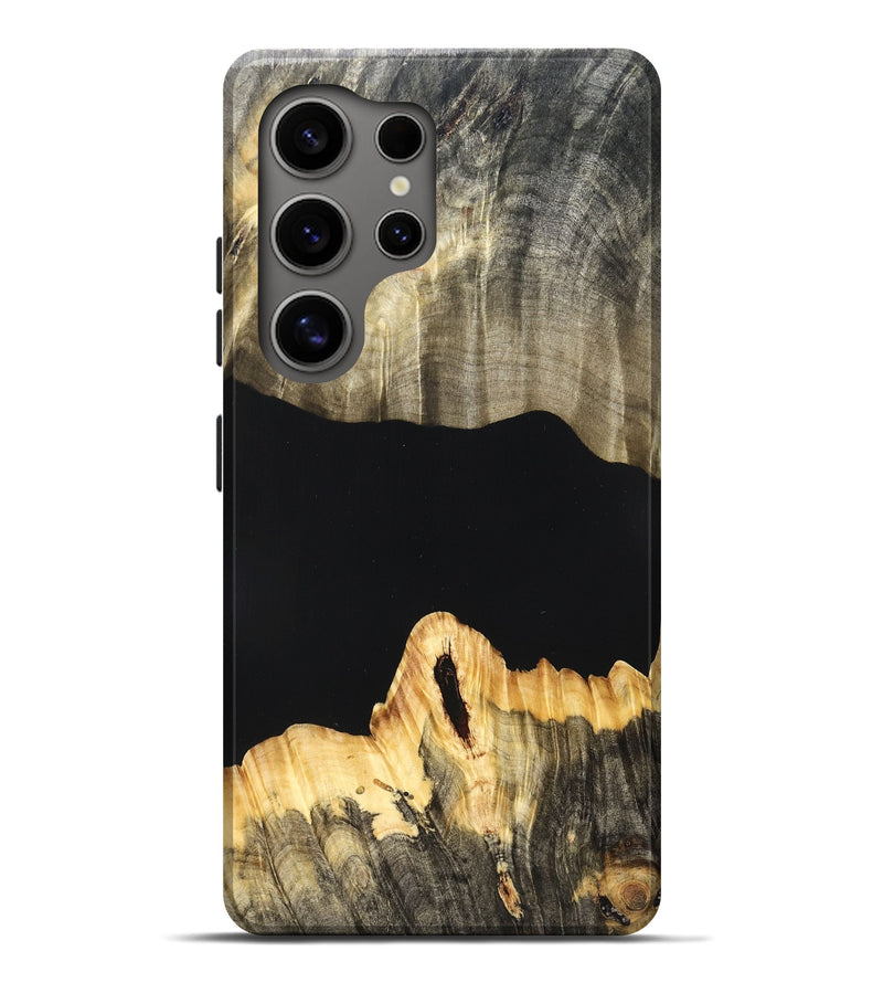 Galaxy S25 Ultra Wood Live Edge Phone Case - Mariela (Pure Black, 823419)