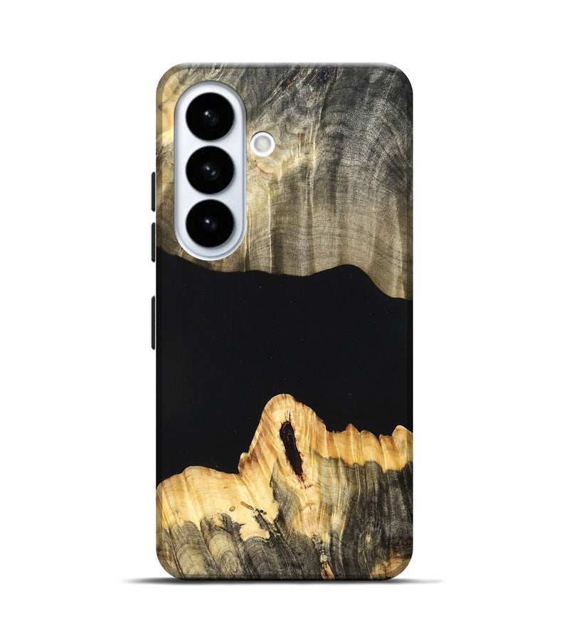 Galaxy S26 Wood Live Edge Phone Case - Mariela (Pure Black, 823419)