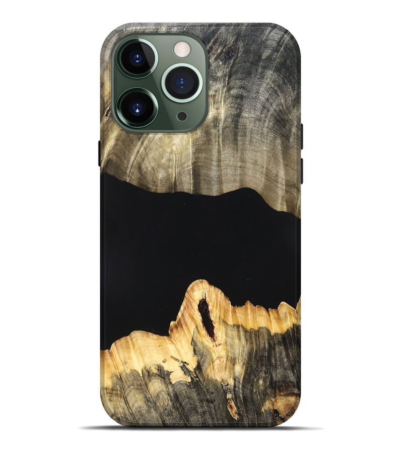 iPhone 13 Pro Max Wood Live Edge Phone Case - Mariela (Pure Black, 823419)