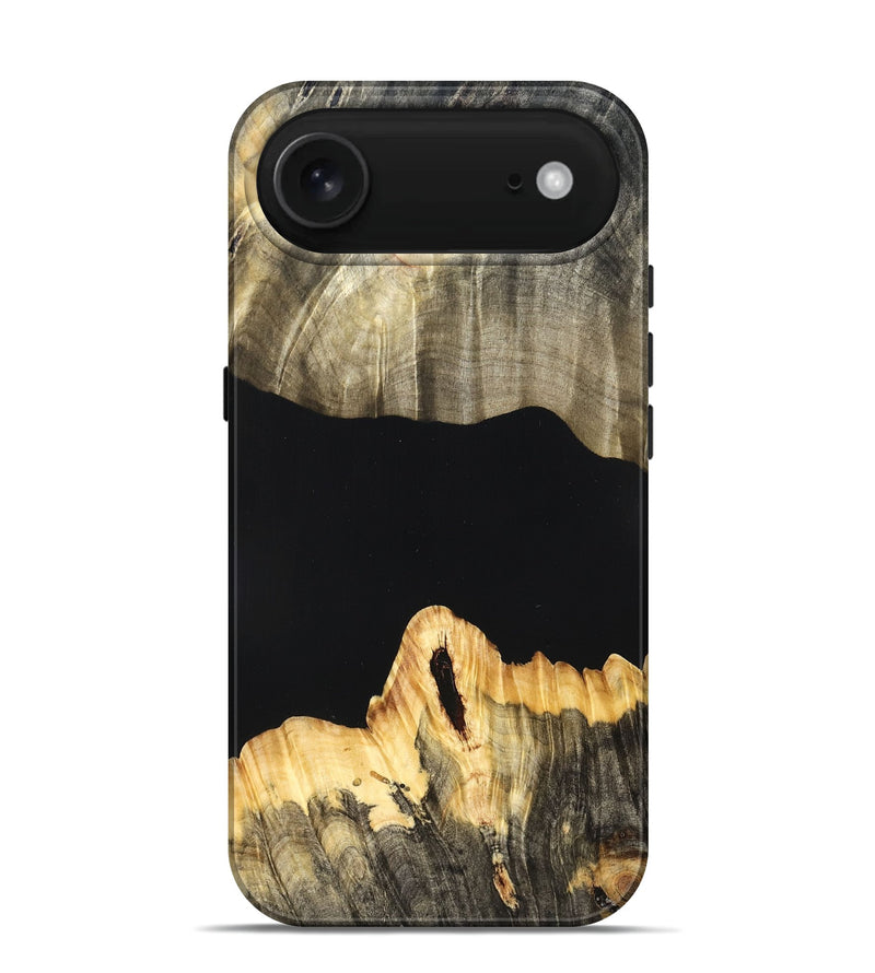 iPhone 17 Air Wood Live Edge Phone Case - Mariela (Pure Black, 823419)