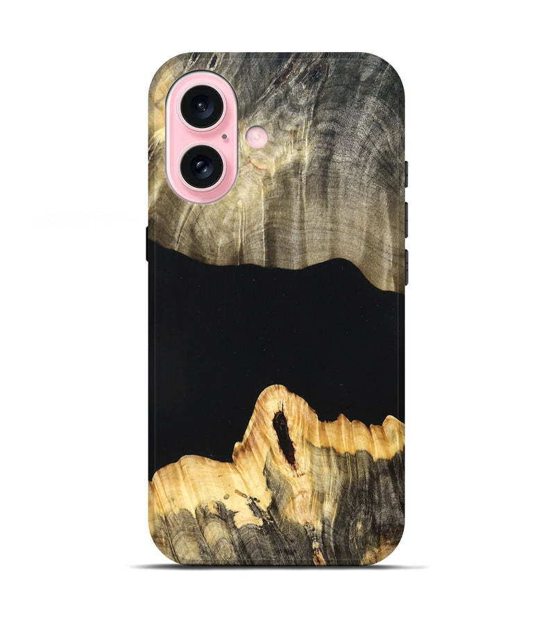 iPhone 17 Wood Live Edge Phone Case - Mariela (Pure Black, 823419)