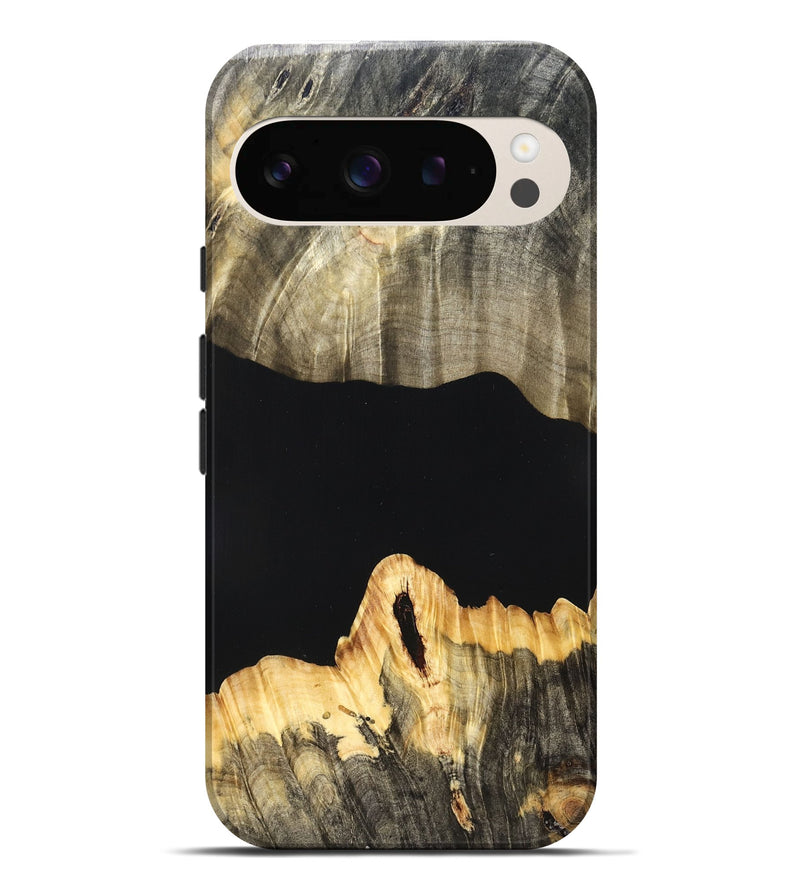 Pixel 9 Pro XL Wood Live Edge Phone Case - Mariela (Pure Black, 823419)