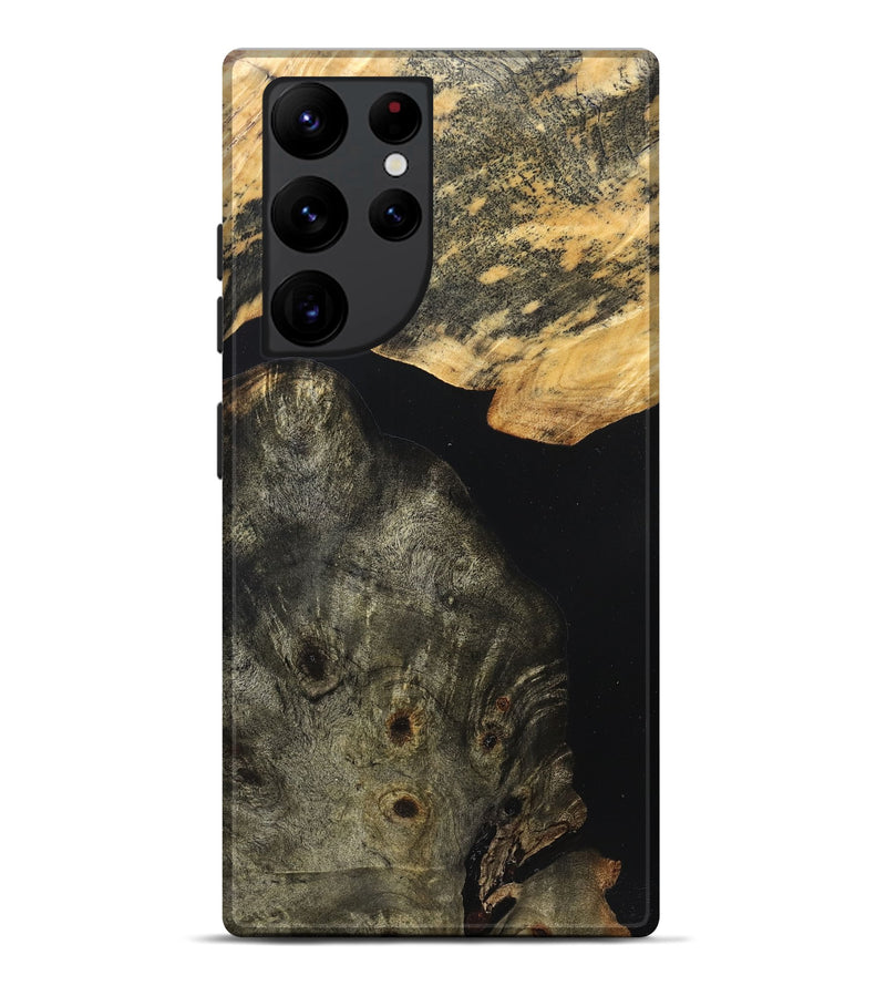 Galaxy S22 Ultra Wood Live Edge Phone Case - Flossie (Pure Black, 823420)