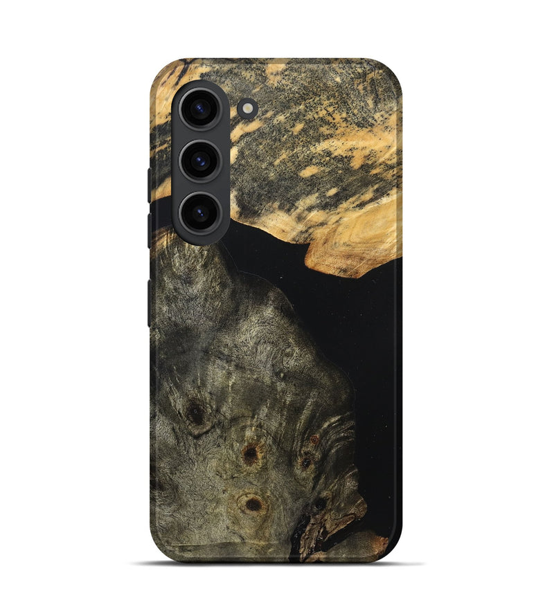 Galaxy S23 Wood Live Edge Phone Case - Flossie (Pure Black, 823420)