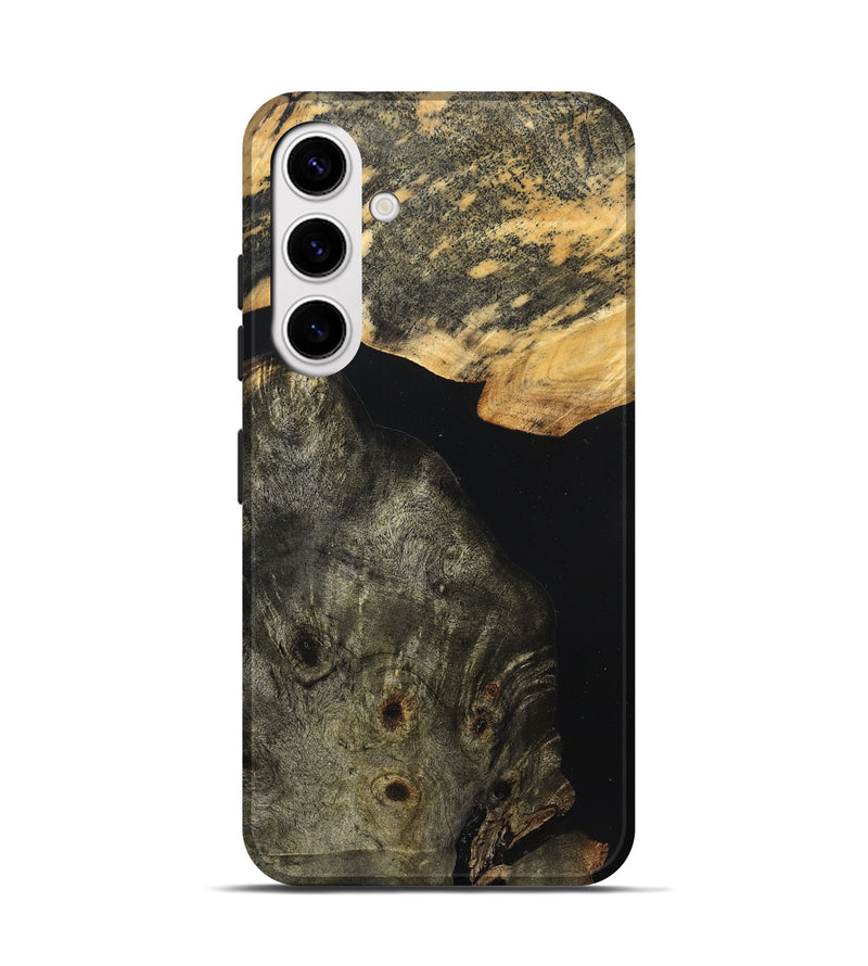 Galaxy S25 Wood Live Edge Phone Case - Flossie (Pure Black, 823420)