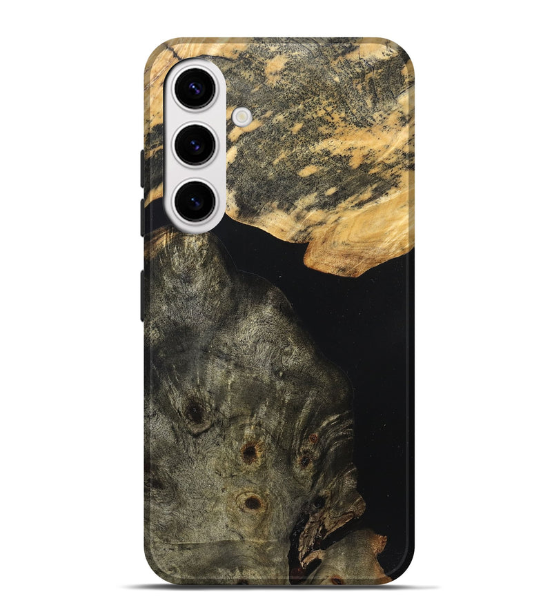 Galaxy S25 Plus Wood Live Edge Phone Case - Flossie (Pure Black, 823420)