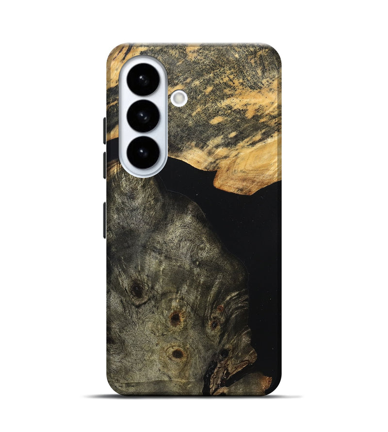 Galaxy S26 Wood Live Edge Phone Case - Flossie (Pure Black, 823420)