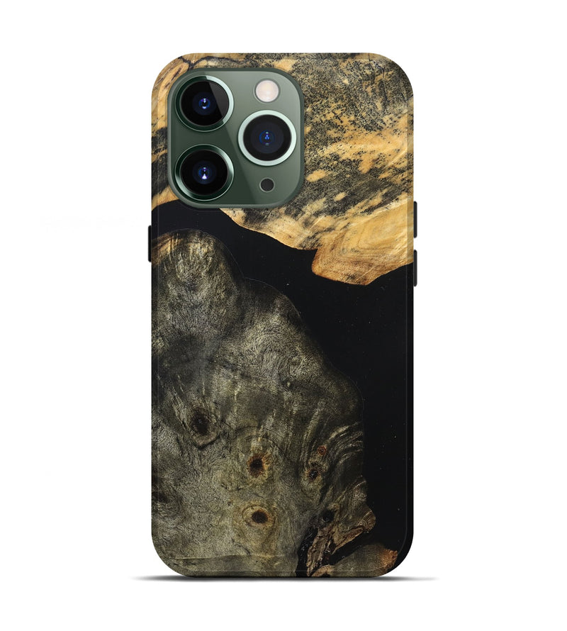 iPhone 13 Pro Wood Live Edge Phone Case - Flossie (Pure Black, 823420)