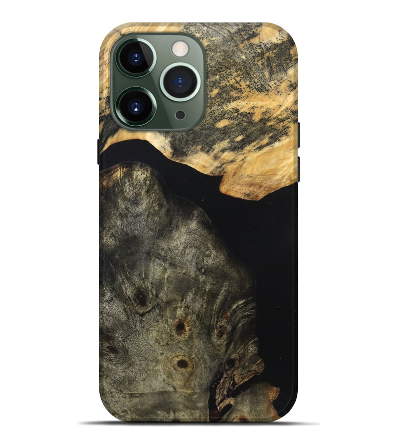 iPhone 13 Pro Max Wood Live Edge Phone Case - Flossie (Pure Black, 823420)
