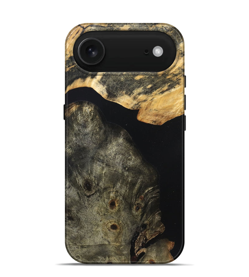 iPhone 17 Air Wood Live Edge Phone Case - Flossie (Pure Black, 823420)
