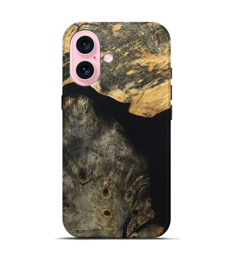 iPhone 17 Wood Live Edge Phone Case - Flossie (Pure Black, 823420)