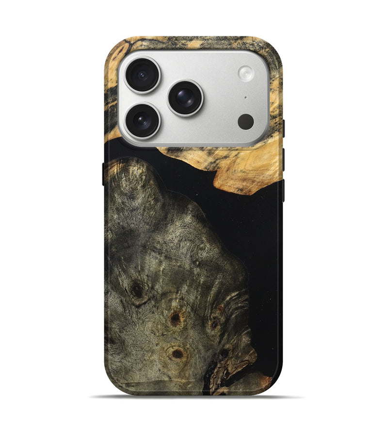 iPhone 17 Pro Wood Live Edge Phone Case - Flossie (Pure Black, 823420)