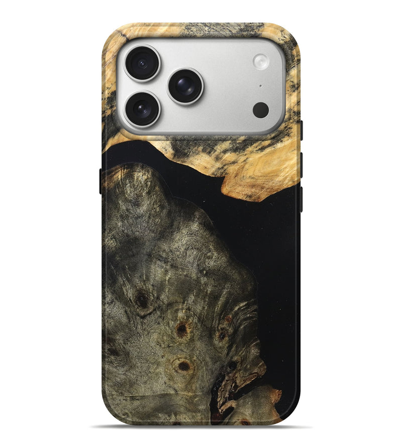 iPhone 17 Pro Max Wood Live Edge Phone Case - Flossie (Pure Black, 823420)