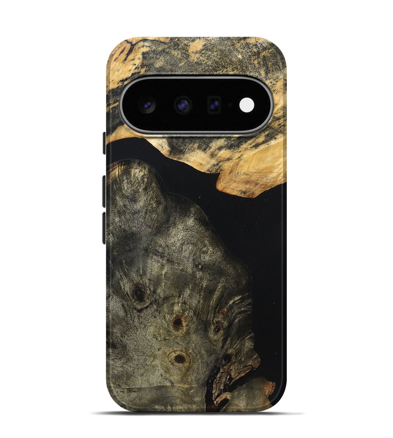 Pixel 11 Pro Wood Live Edge Phone Case - Flossie (Pure Black, 823420)