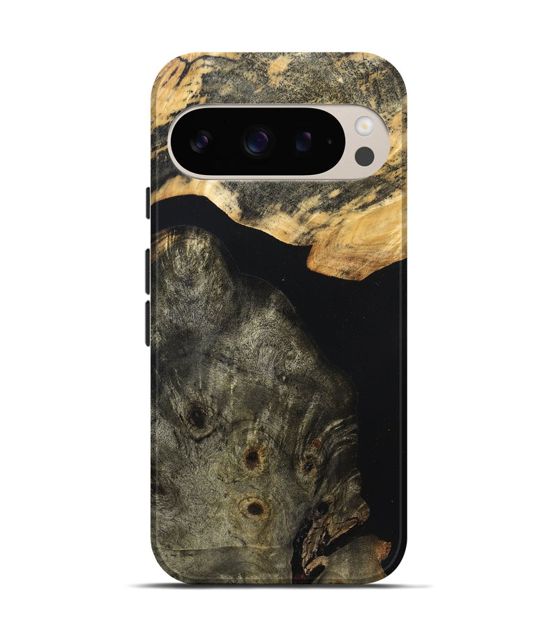 Pixel 9 Wood Live Edge Phone Case - Flossie (Pure Black, 823420)