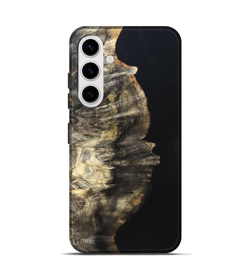 Galaxy S25 Wood Live Edge Phone Case - Elmira (Pure Black, 823421)