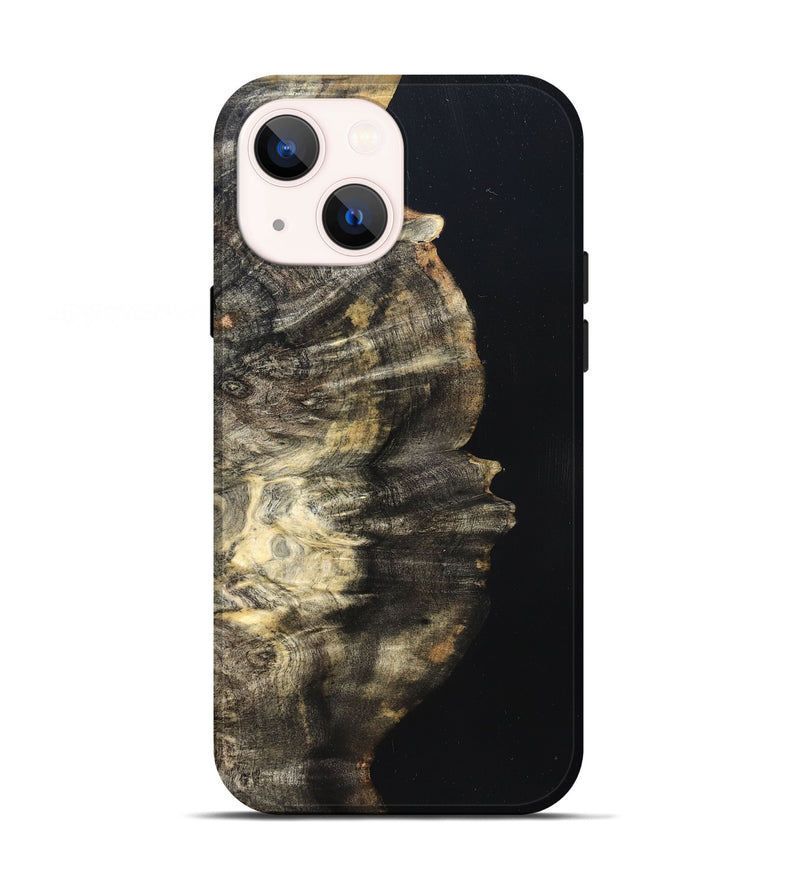 iPhone 13 Wood Live Edge Phone Case - Elmira (Pure Black, 823421)