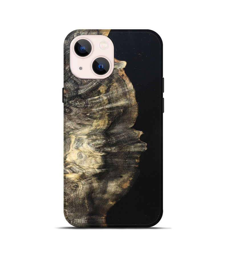 iPhone 13 mini Wood Live Edge Phone Case - Elmira (Pure Black, 823421)