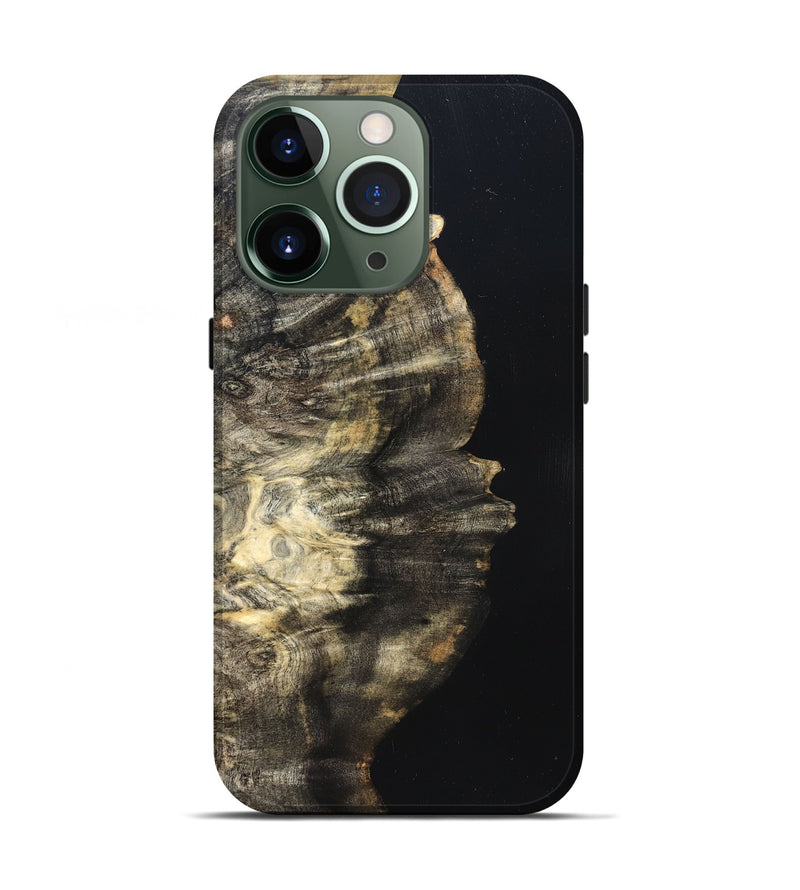 iPhone 13 Pro Wood Live Edge Phone Case - Elmira (Pure Black, 823421)