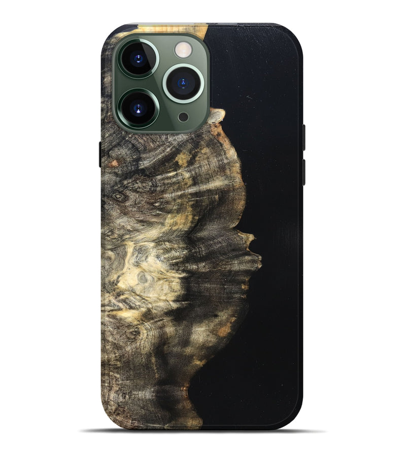iPhone 13 Pro Max Wood Live Edge Phone Case - Elmira (Pure Black, 823421)