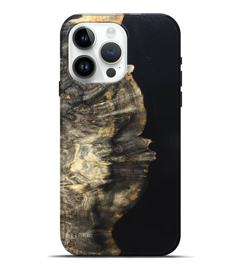 iPhone 15 Pro Max Wood Live Edge Phone Case - Elmira (Pure Black, 823421)