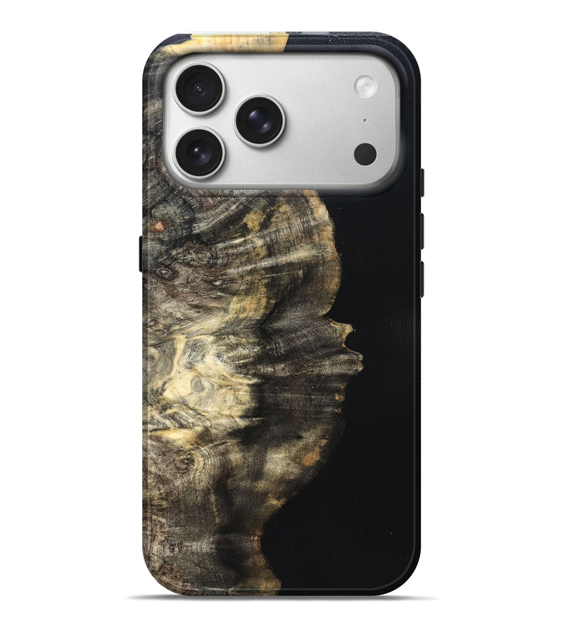 iPhone 17 Pro Max Wood Live Edge Phone Case - Elmira (Pure Black, 823421)