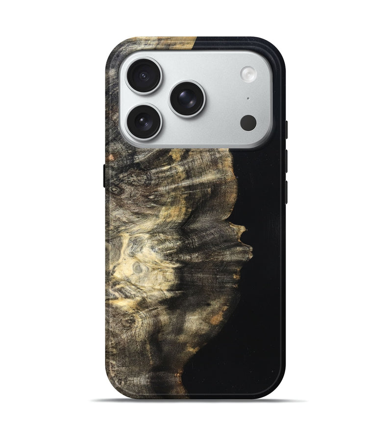iPhone 18 Pro Wood Live Edge Phone Case - Elmira (Pure Black, 823421)