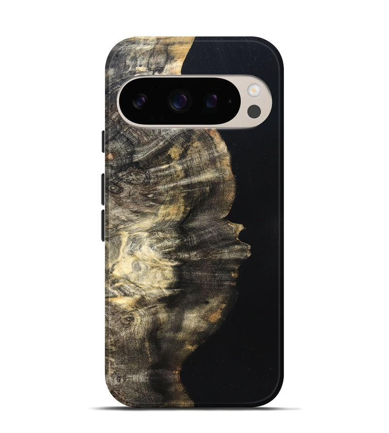 Pixel 10 Pro Wood Live Edge Phone Case - Elmira (Pure Black, 823421)