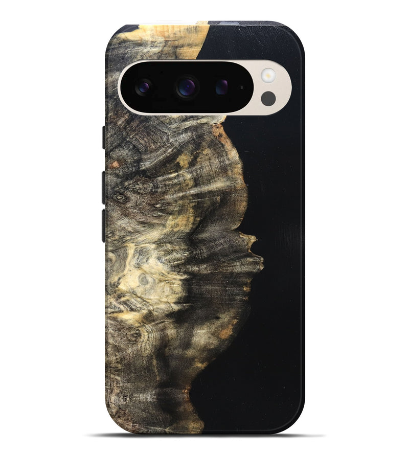 Pixel 9 Pro XL Wood Live Edge Phone Case - Elmira (Pure Black, 823421)