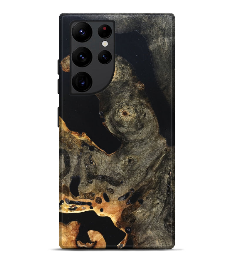 Galaxy S22 Ultra Wood Live Edge Phone Case - Jaelyn (Pure Black, 823422)