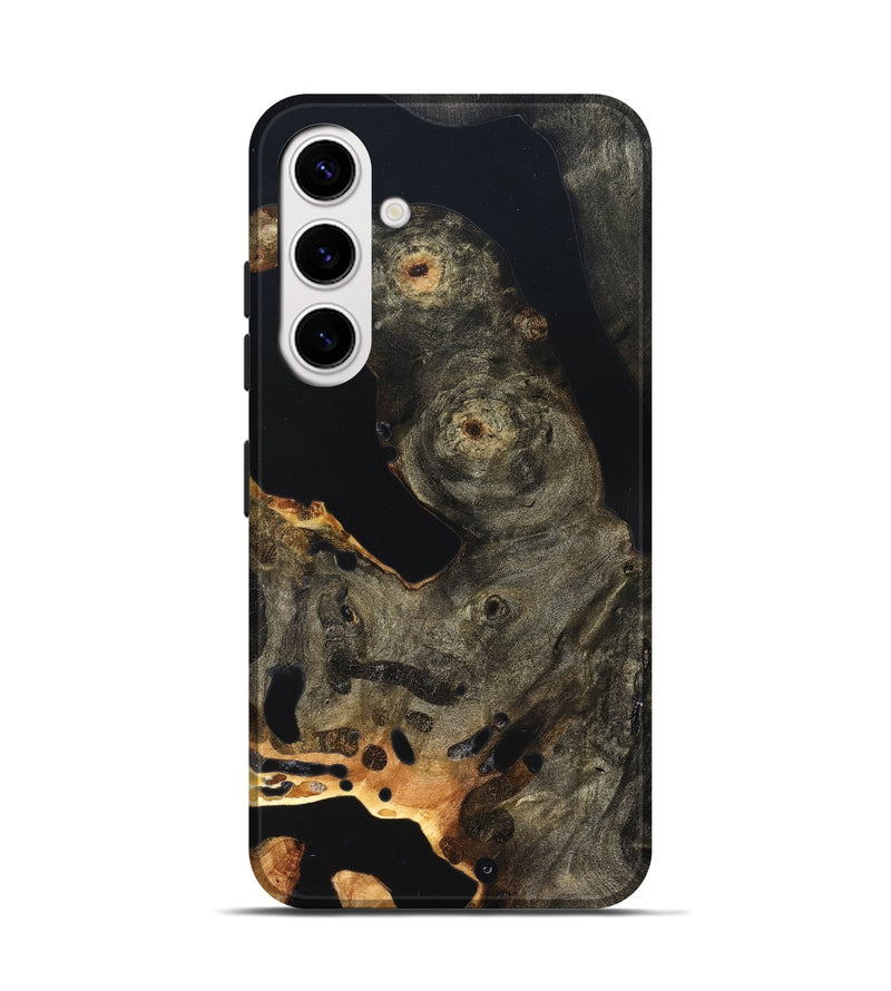 Galaxy S25 Wood Live Edge Phone Case - Jaelyn (Pure Black, 823422)