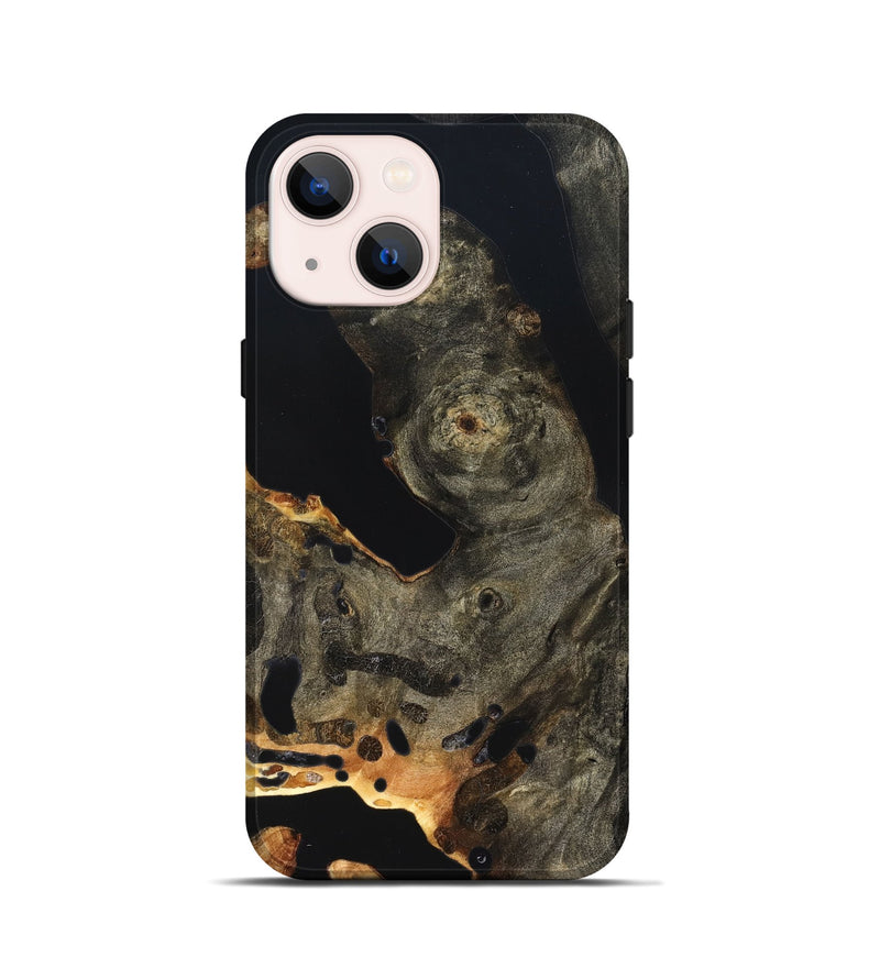 iPhone 13 mini Wood Live Edge Phone Case - Jaelyn (Pure Black, 823422)