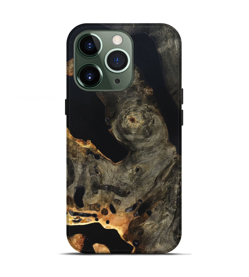 iPhone 13 Pro Wood Live Edge Phone Case - Jaelyn (Pure Black, 823422)