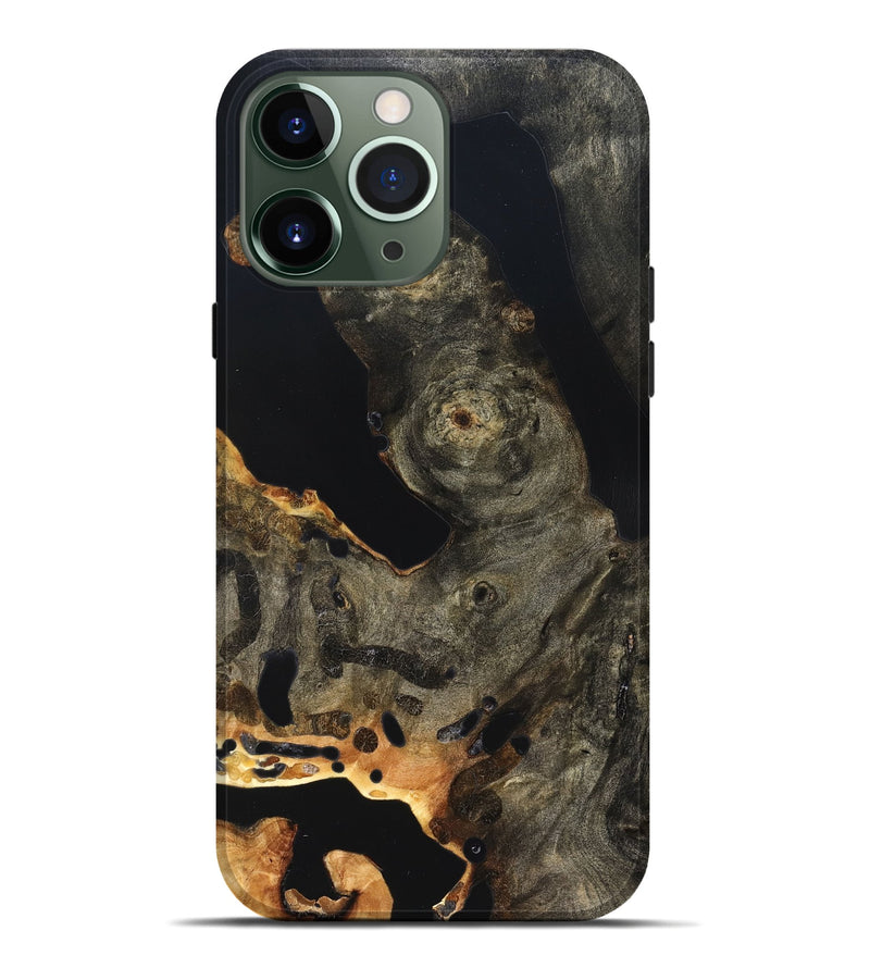 iPhone 13 Pro Max Wood Live Edge Phone Case - Jaelyn (Pure Black, 823422)