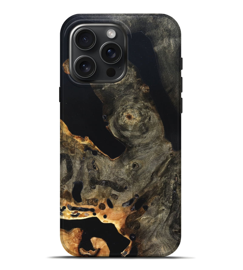 iPhone 16 Pro Max Wood Live Edge Phone Case - Jaelyn (Pure Black, 823422)