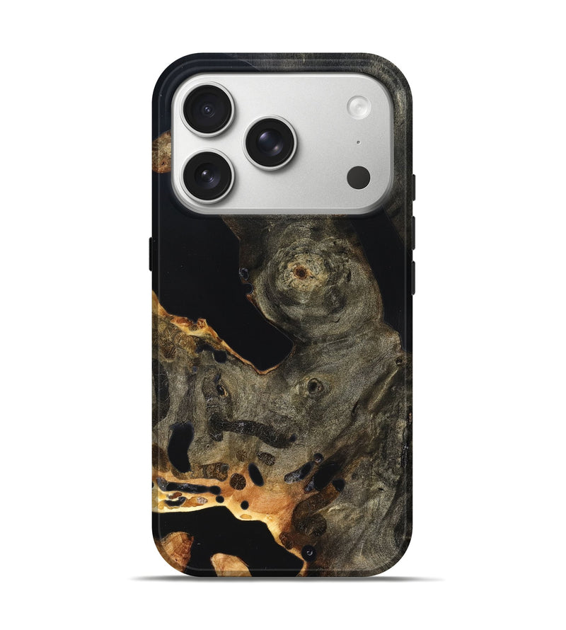 iPhone 17 Pro Wood Live Edge Phone Case - Jaelyn (Pure Black, 823422)