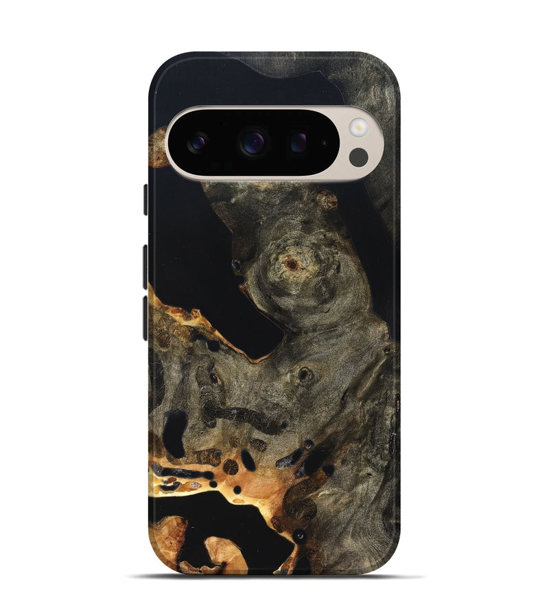 Pixel 10 Pro Wood Live Edge Phone Case - Jaelyn (Pure Black, 823422)