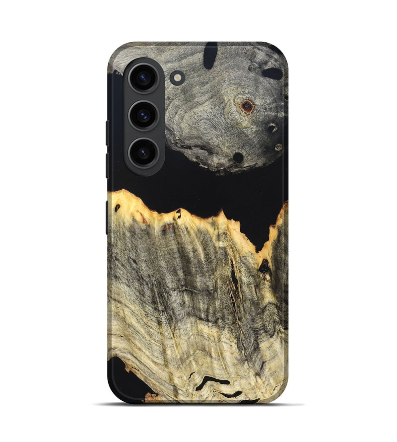Galaxy S23 Wood Live Edge Phone Case - Myron (Pure Black, 823423)