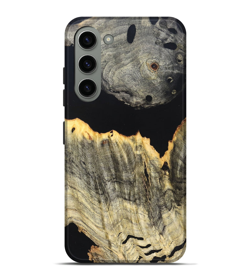 Galaxy S23 Plus Wood Live Edge Phone Case - Myron (Pure Black, 823423)
