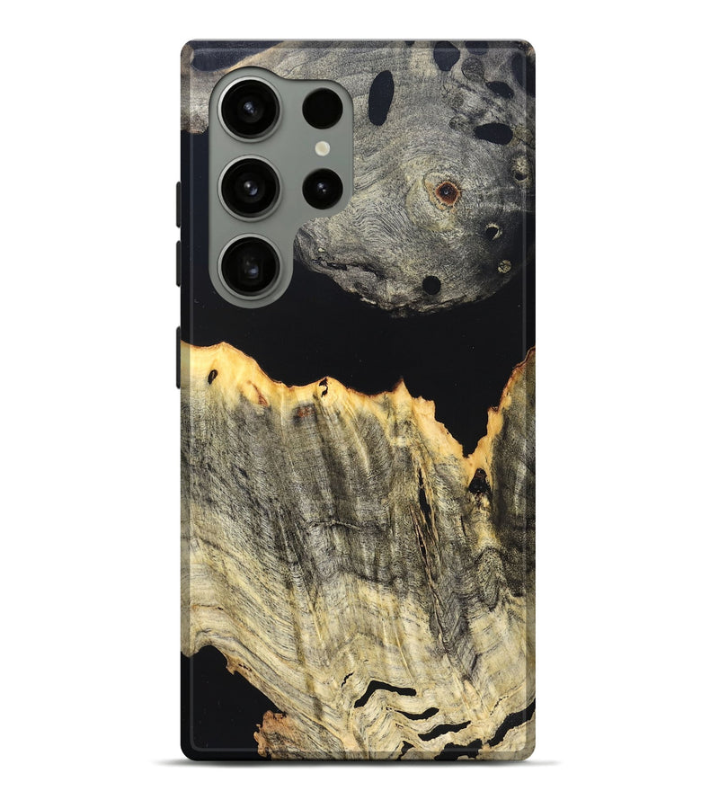 Galaxy S24 Ultra Wood Live Edge Phone Case - Myron (Pure Black, 823423)