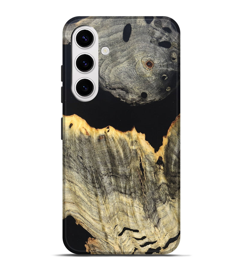 Galaxy S25 Plus Wood Live Edge Phone Case - Myron (Pure Black, 823423)