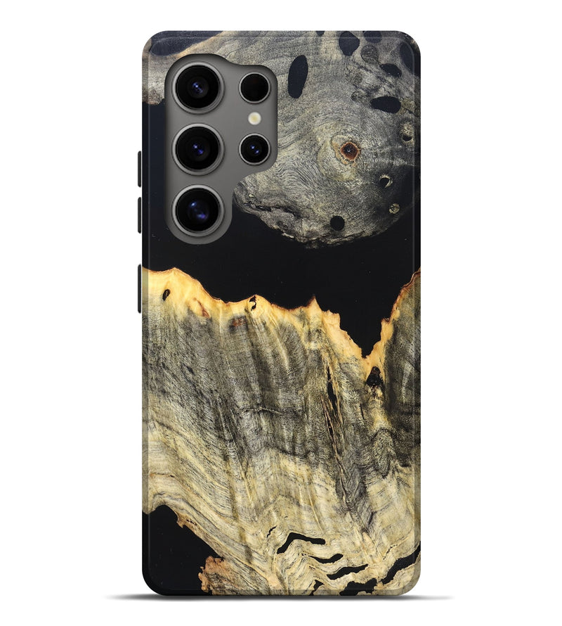 Galaxy S25 Ultra Wood Live Edge Phone Case - Myron (Pure Black, 823423)