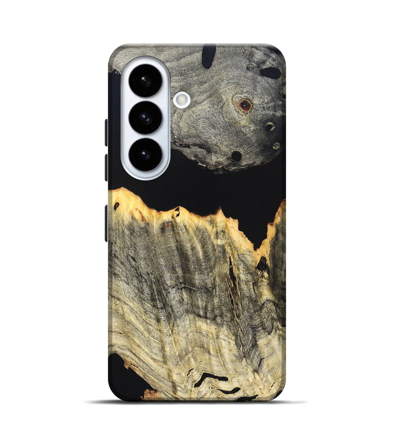 Galaxy S26 Wood Live Edge Phone Case - Myron (Pure Black, 823423)