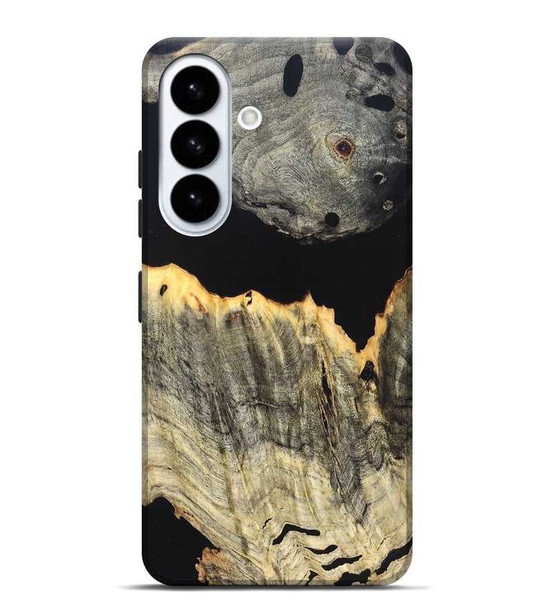 Galaxy S26 Plus Wood Live Edge Phone Case - Myron (Pure Black, 823423)